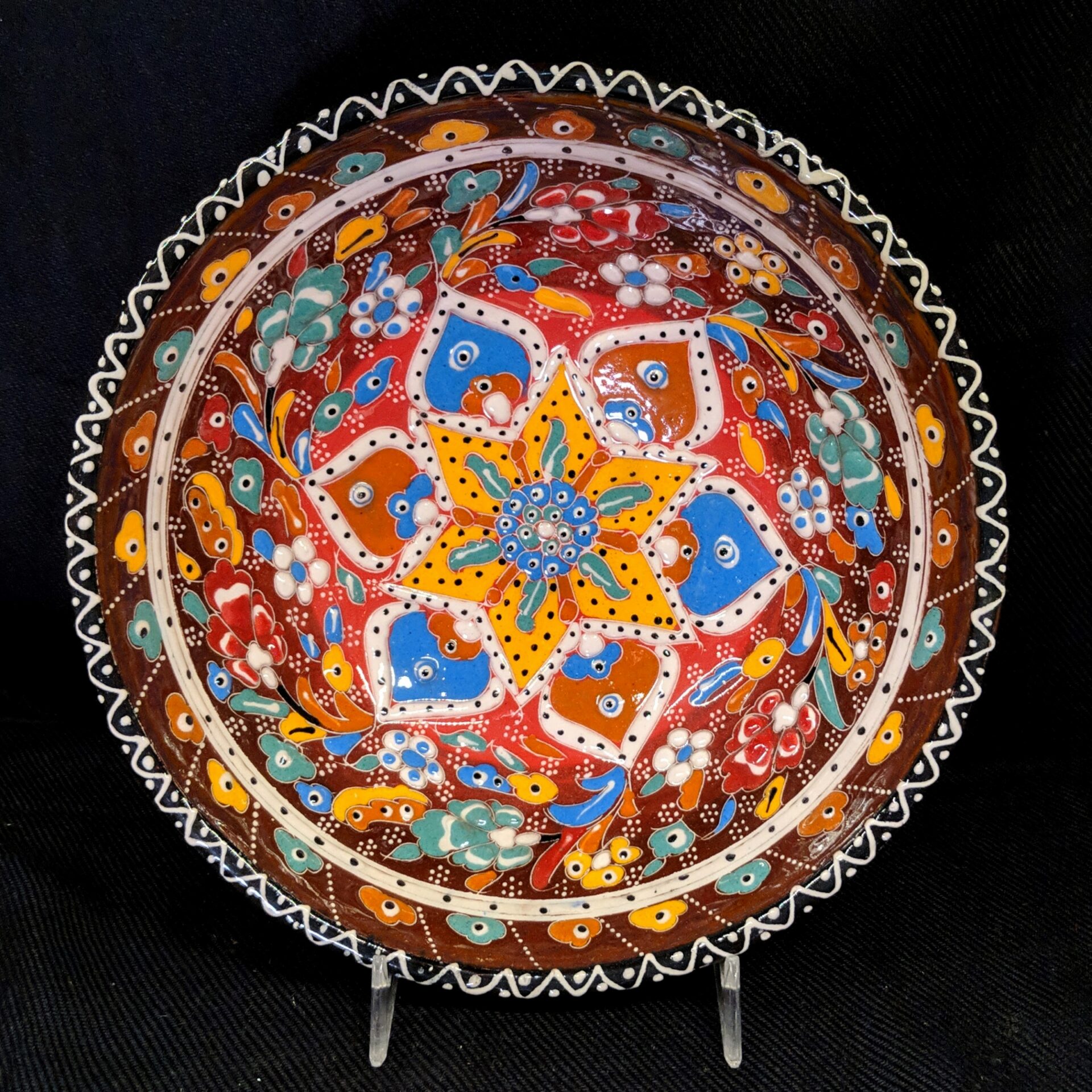 Hand Painted Turkish Iznik Tulip & Floral Pattern 8 1/4 ...